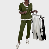 Ensemble Femme : Top et Pantalon à Décolleté en V
