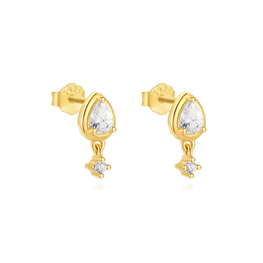 Viktorie – Boucles d'oreilles en or délicates avec une subtile éclat.