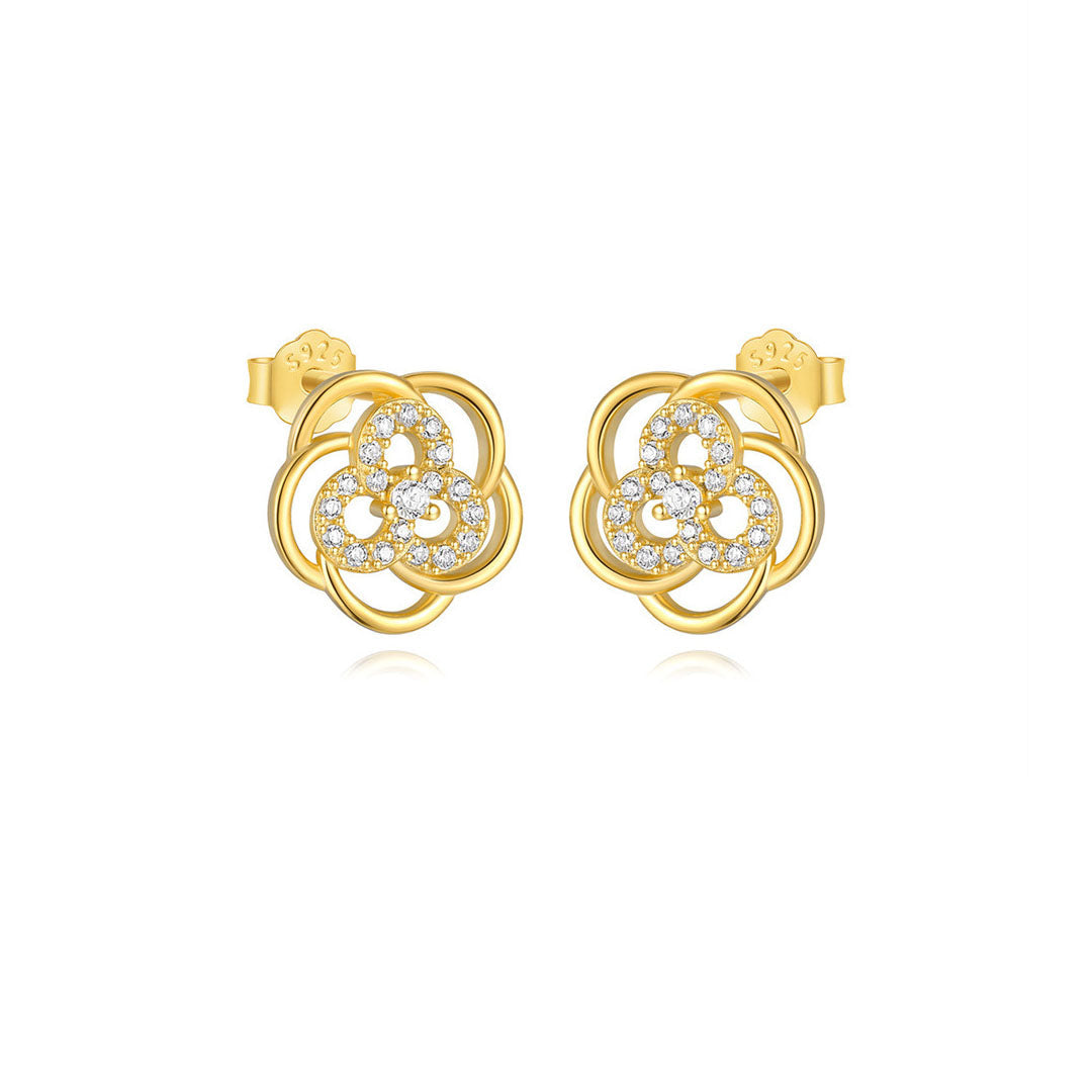 Viktorie – Boucles d'oreilles en or délicates avec une subtile éclat.