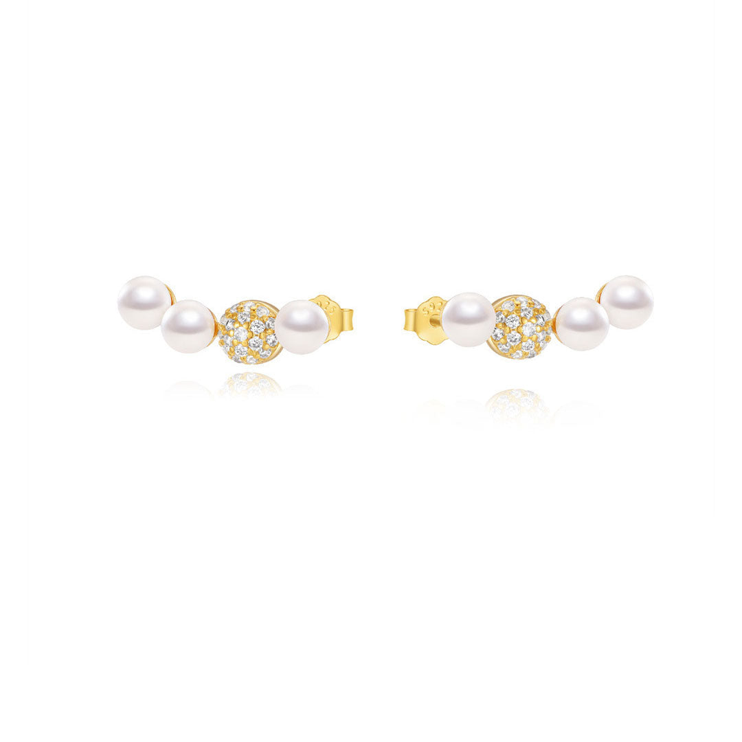 Viktorie – Boucles d'oreilles en or délicates avec une subtile éclat.