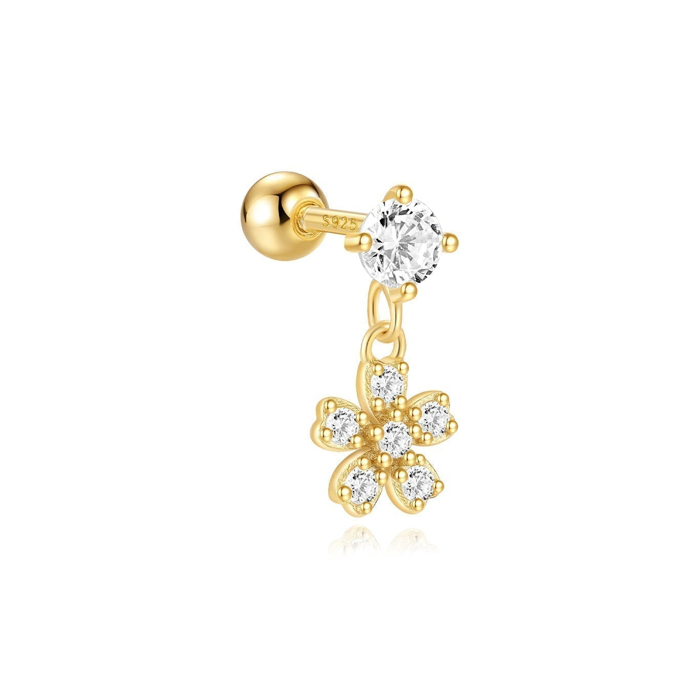 Magdaléna – Boucles d'oreilles en or au design épuré.