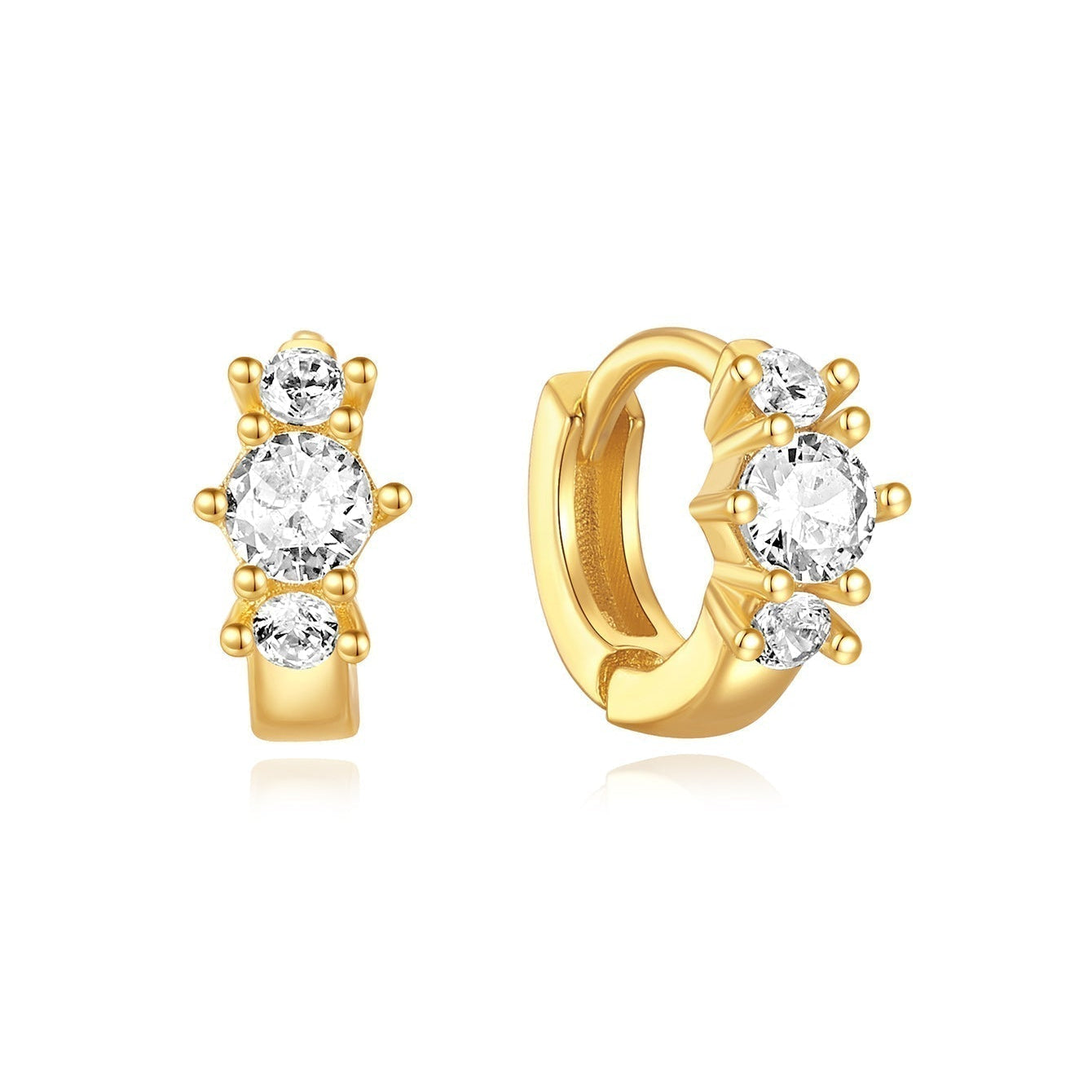 Frieda – Boucles d'oreilles en or délicates avec une note ludique.