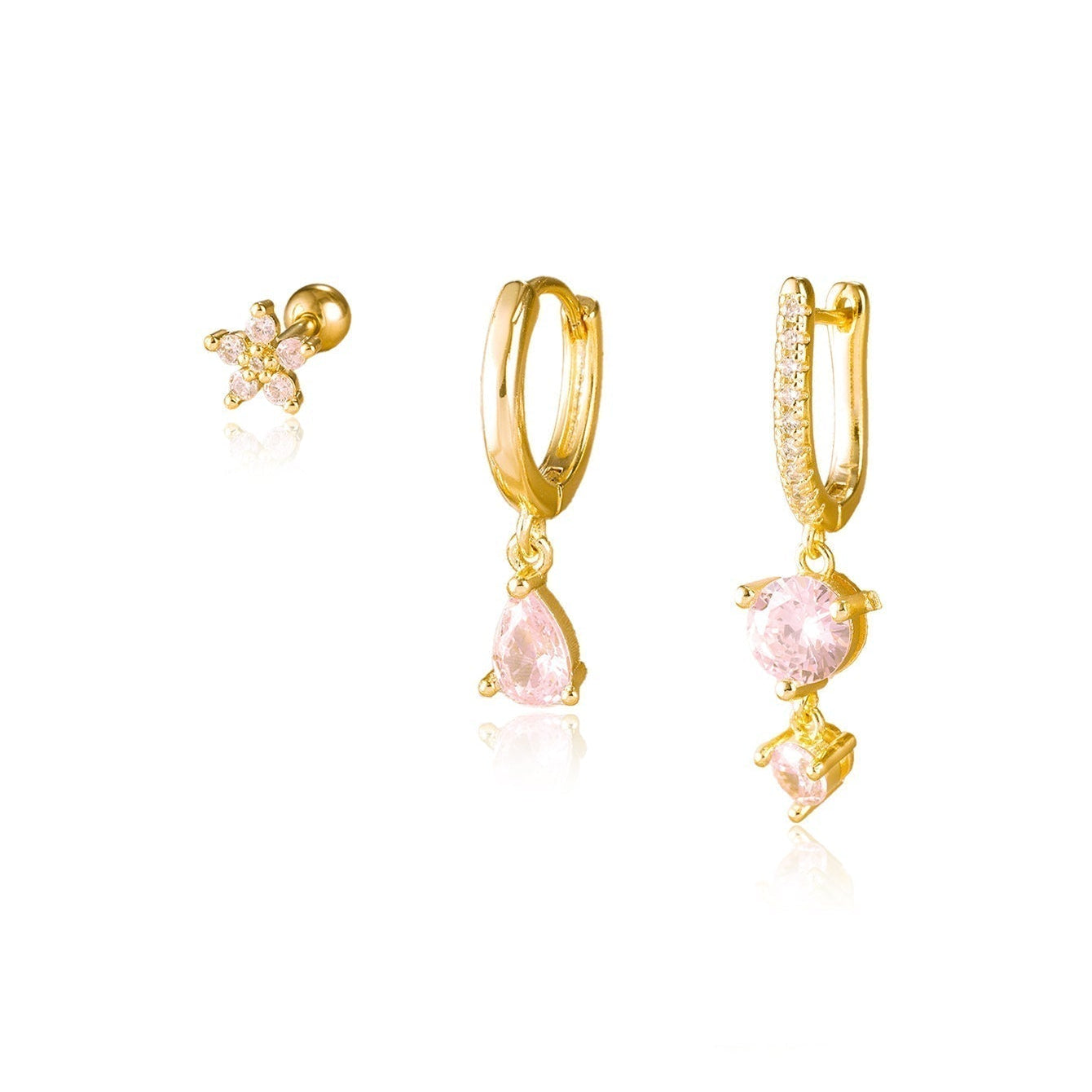 Antonie – Boucles d'oreilles en or au fini éclatant.