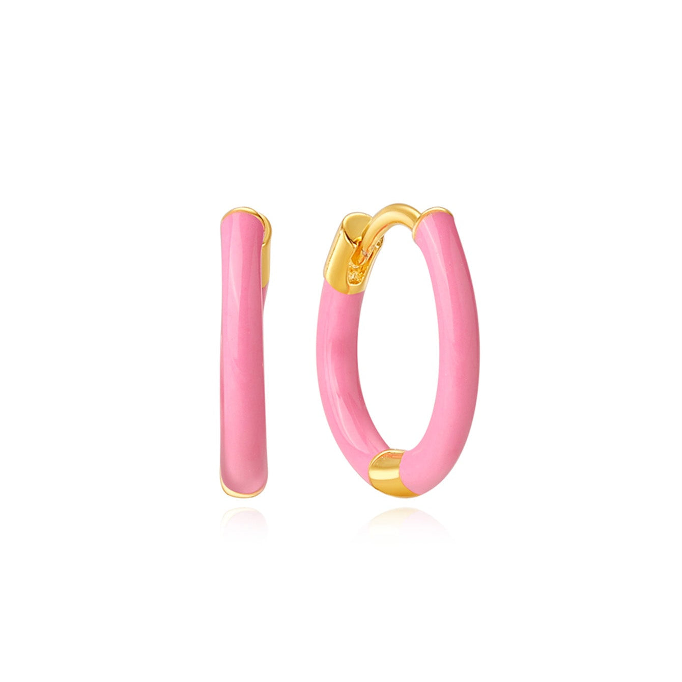 Antonie – Boucles d'oreilles en or au fini éclatant.
