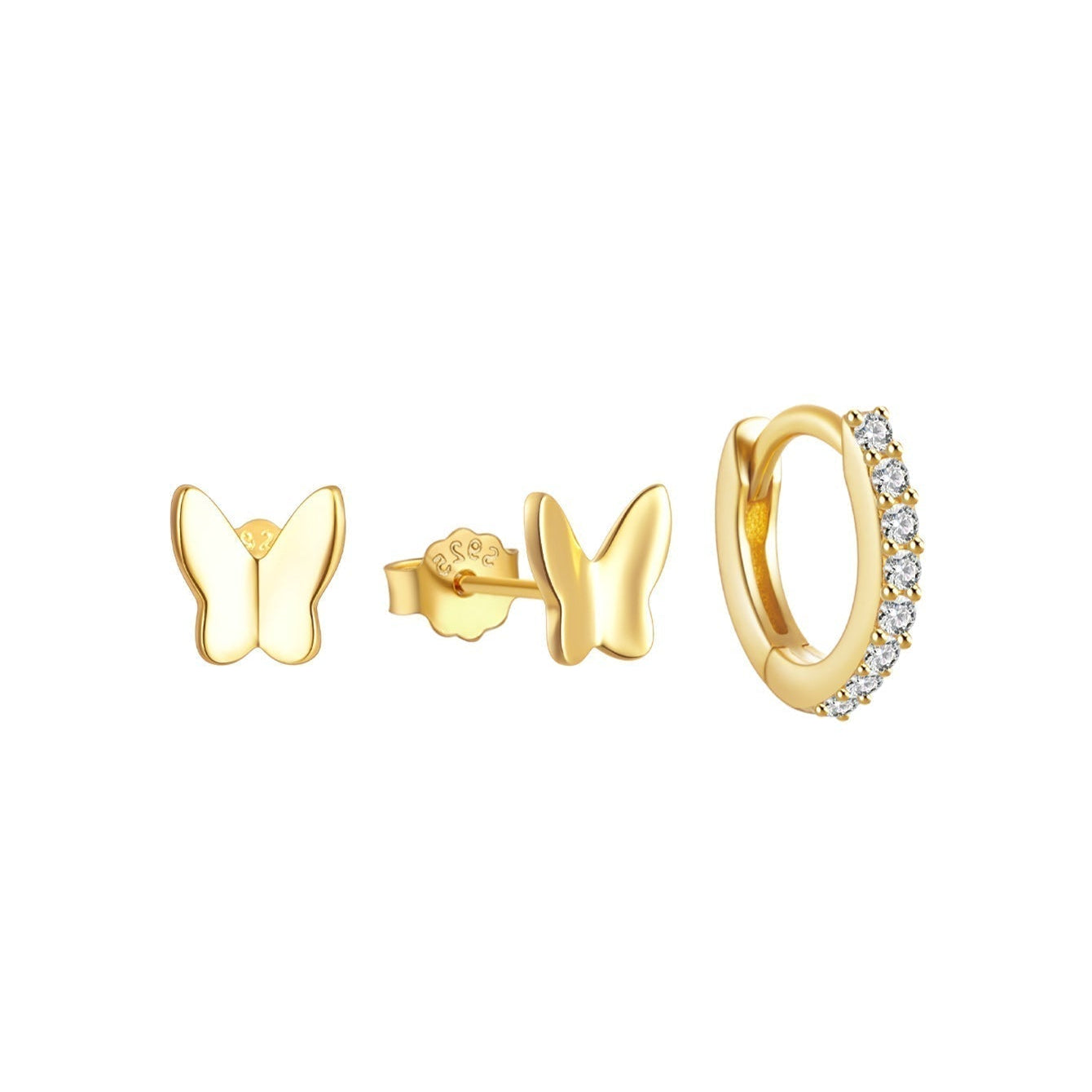 Karolína – Boucles d'oreilles en or au design délicat.