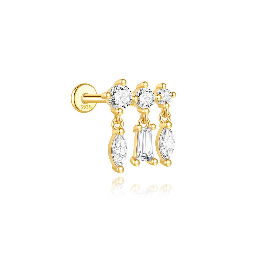 Martina – Boucles d'oreilles dorées au design épuré.