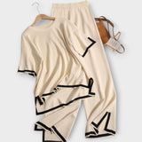 Ensemble Tricoté à Manches Courtes avec Coupe Relax