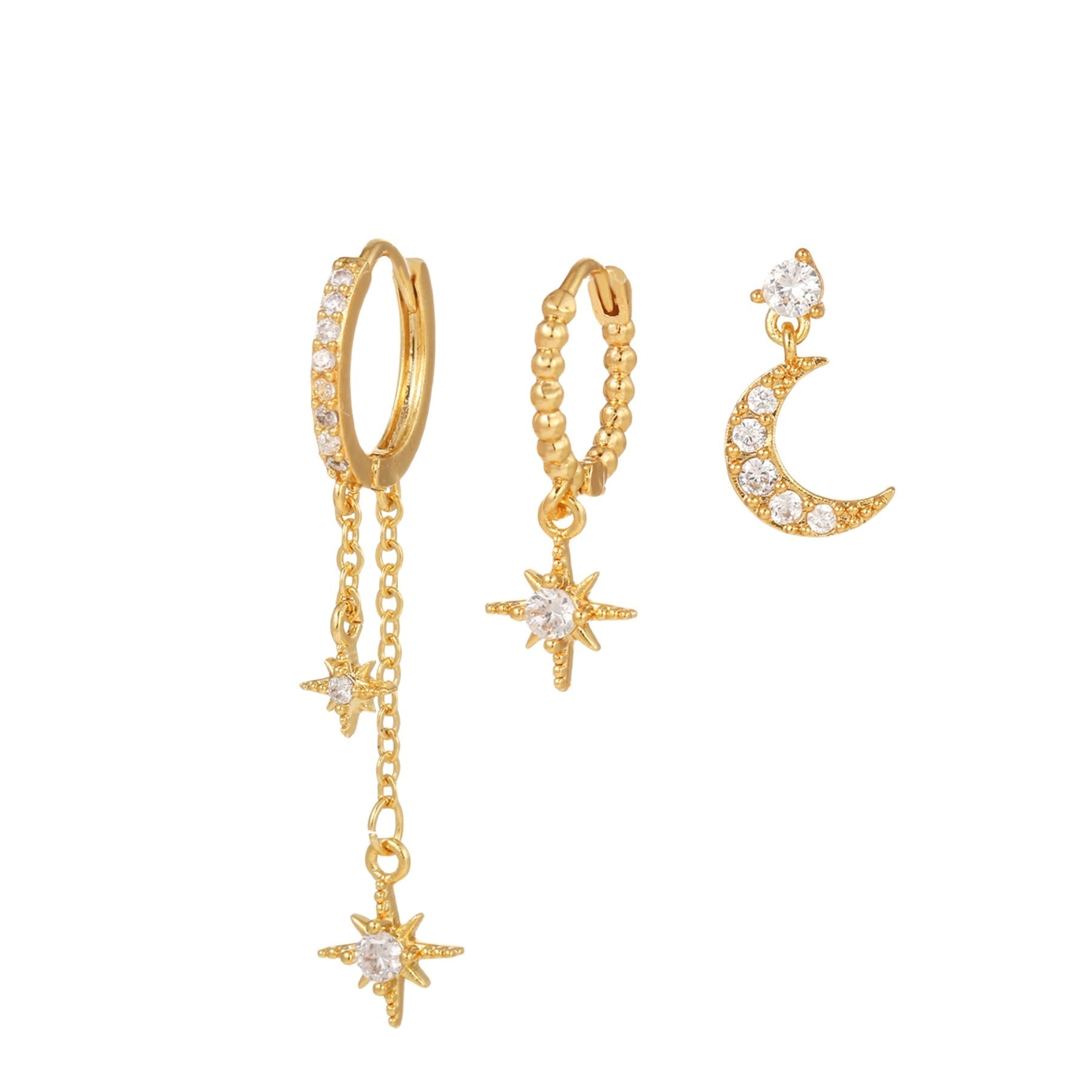 Pavlína – Boucles d'oreilles en or délicates au design contemporain.