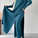 Robe Maxi Tricotée à Coupe Relaxed