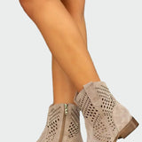 Bottines à motif ajouré avec zip latéral