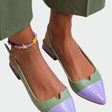 Ballerines à bout pointu avec accents bicolores