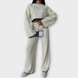 Ensemble Tricoté avec Haut Court et Finitions Élégantes