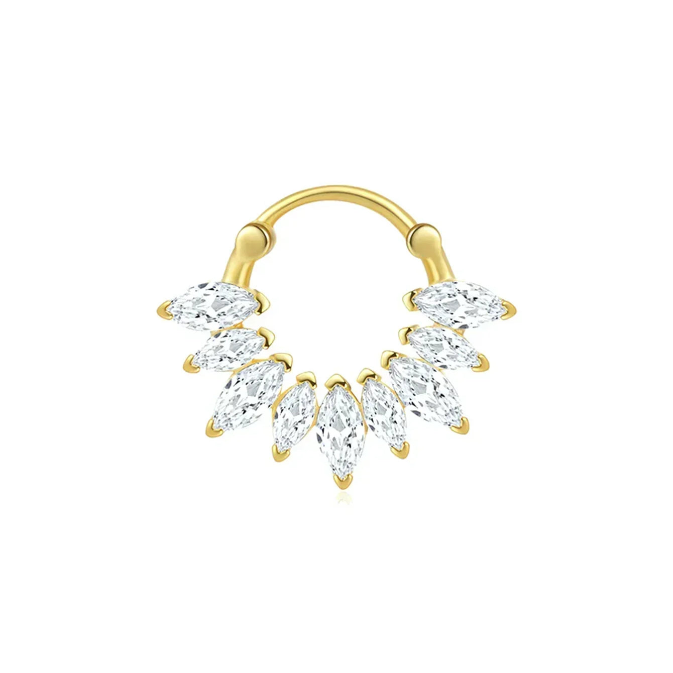Eva-Marie – Boucles d'oreilles en or délicates au design fluide.