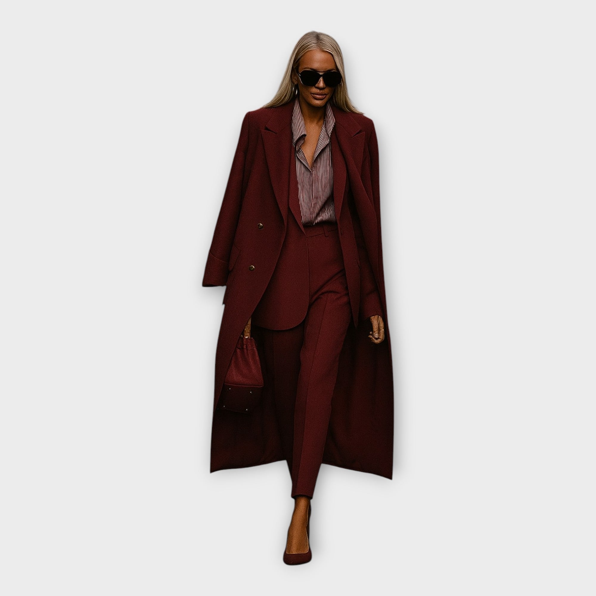 Ensemble Chic : Pantalon et Manteau au Design Minimaliste