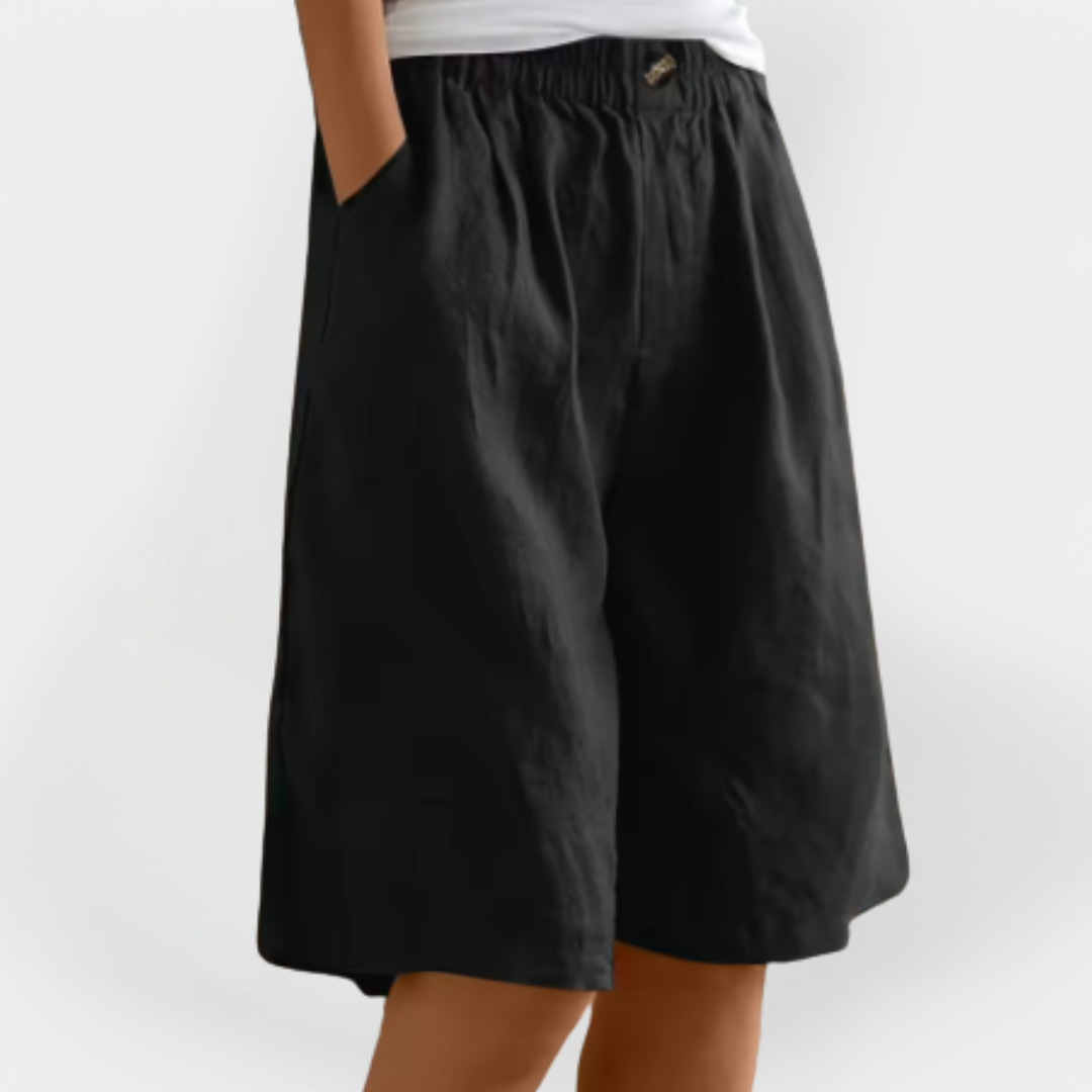 Short en Lin avec Poches Pratiques