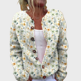 Pull Sans Manches à Motif Floral