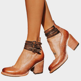 Escarpins à lanières multiples avec talon épais