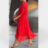 Robe en Chiffon à Décolleté en V
