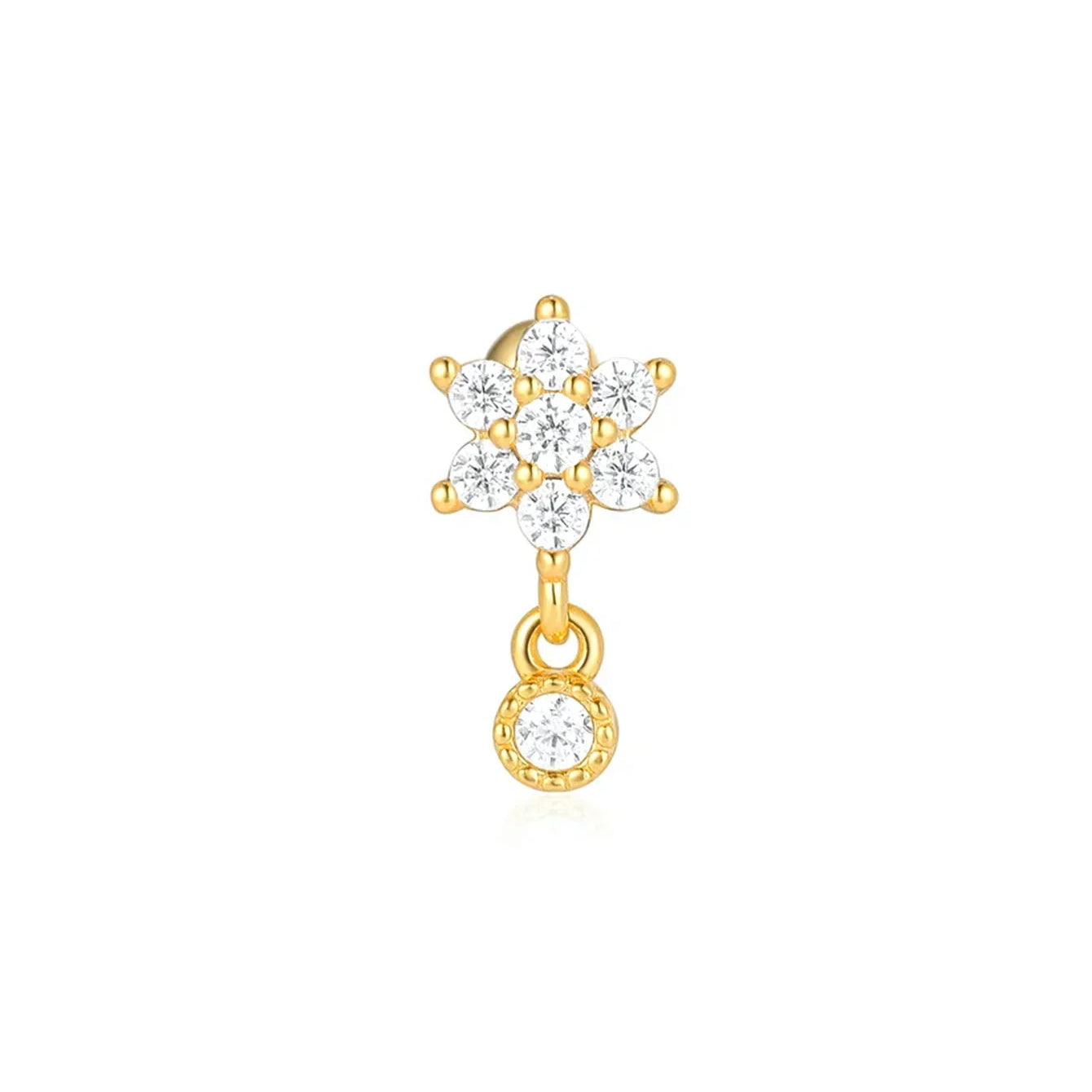 Eva-Marie – Boucles d'oreilles en or délicates au design fluide.