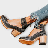 Sandales à lanières multiples avec talon épais