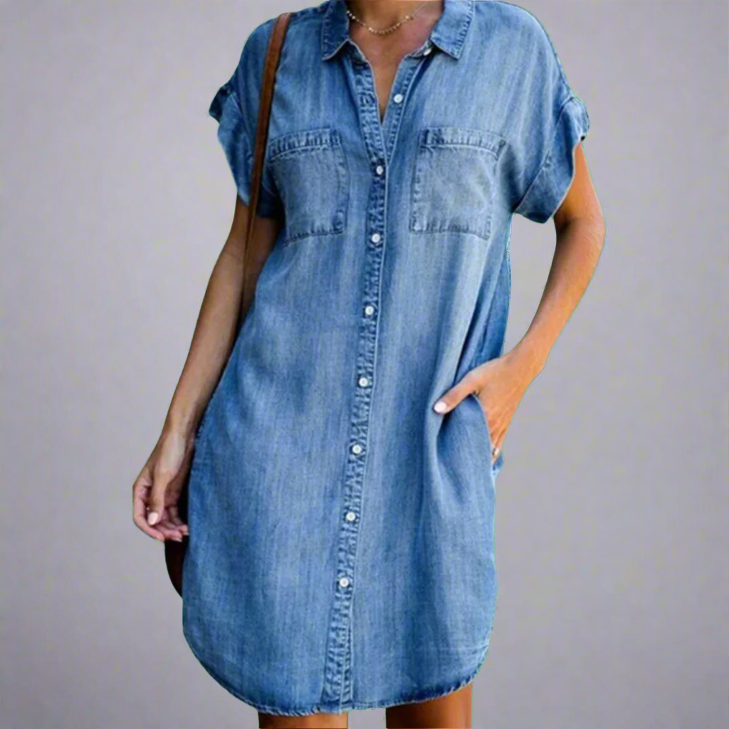 Robe courte en tissu extensible