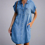 Robe courte en tissu extensible