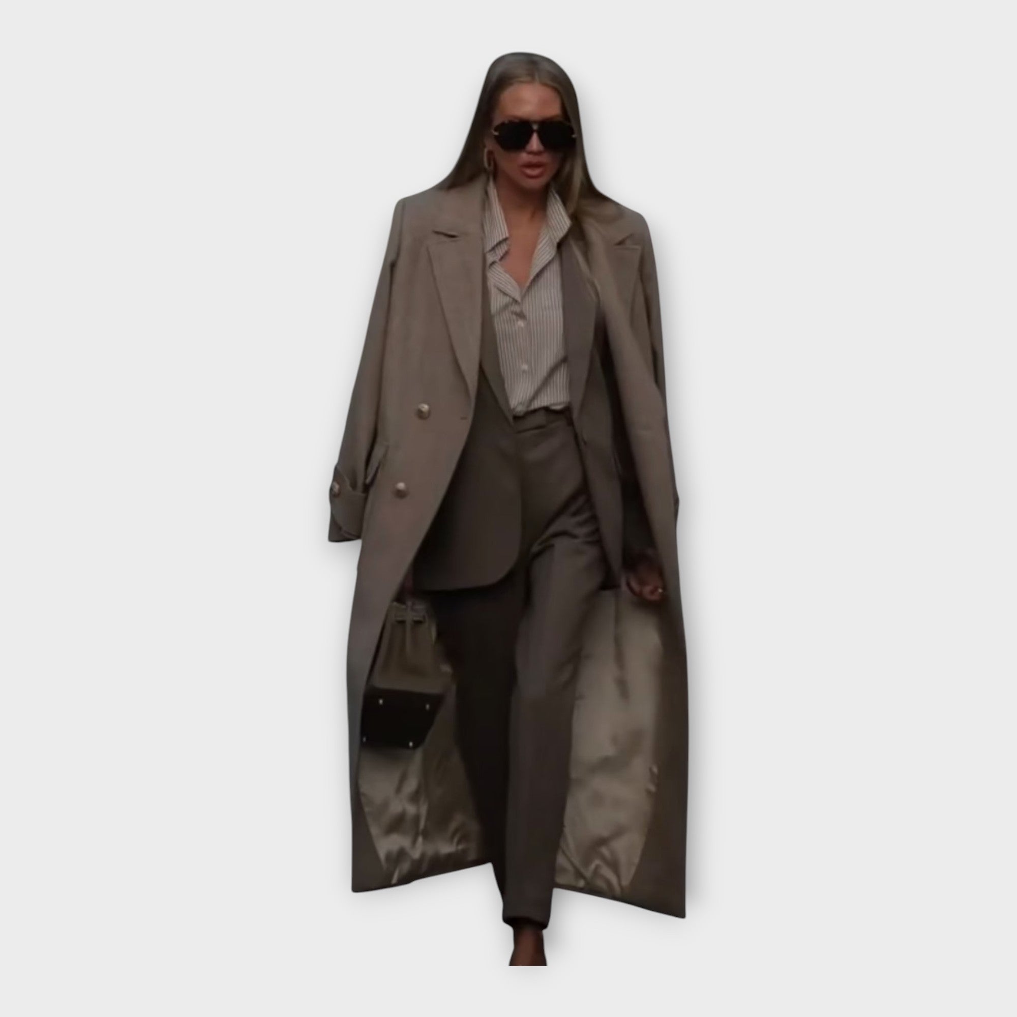 Ensemble Chic : Pantalon et Manteau au Design Minimaliste