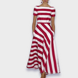 Artisanal Striped Maxi Dress