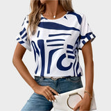 Chic T-shirt Quotidien au Design Abstrait