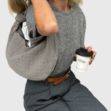 Celeste | Sac Moyen en Suédine Tressée avec Nœud