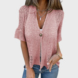 Varrea - Blouse Femme Unie avec Bouton