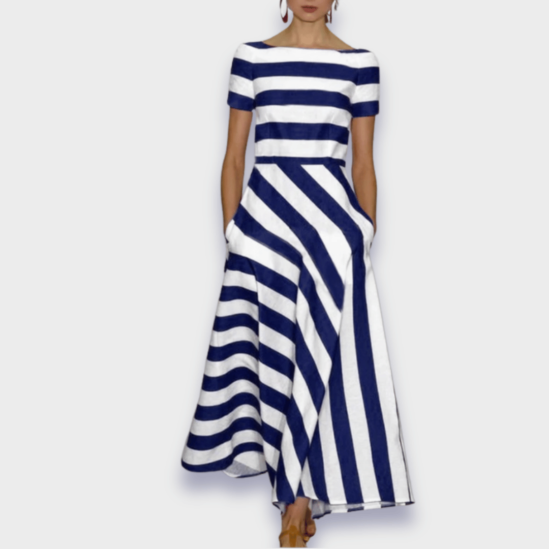 Artisanal Striped Maxi Dress