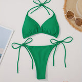 Ensemble de Bikini à Nouer avec Slip en V