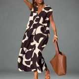 Robe V en tissu imprimé