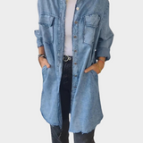Chemise en denim à manches longues avec col classique