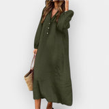 Robe Élégante en Lin au Design Chic