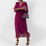 Robe en Chiffon à Décolleté en V