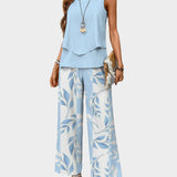 Ensemble Estival : Haut Sans Manches et Pantalon Large Imprimé
