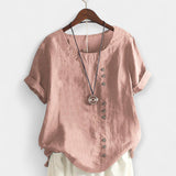 T-shirt à Manches Courtes avec Détails Boutonnés