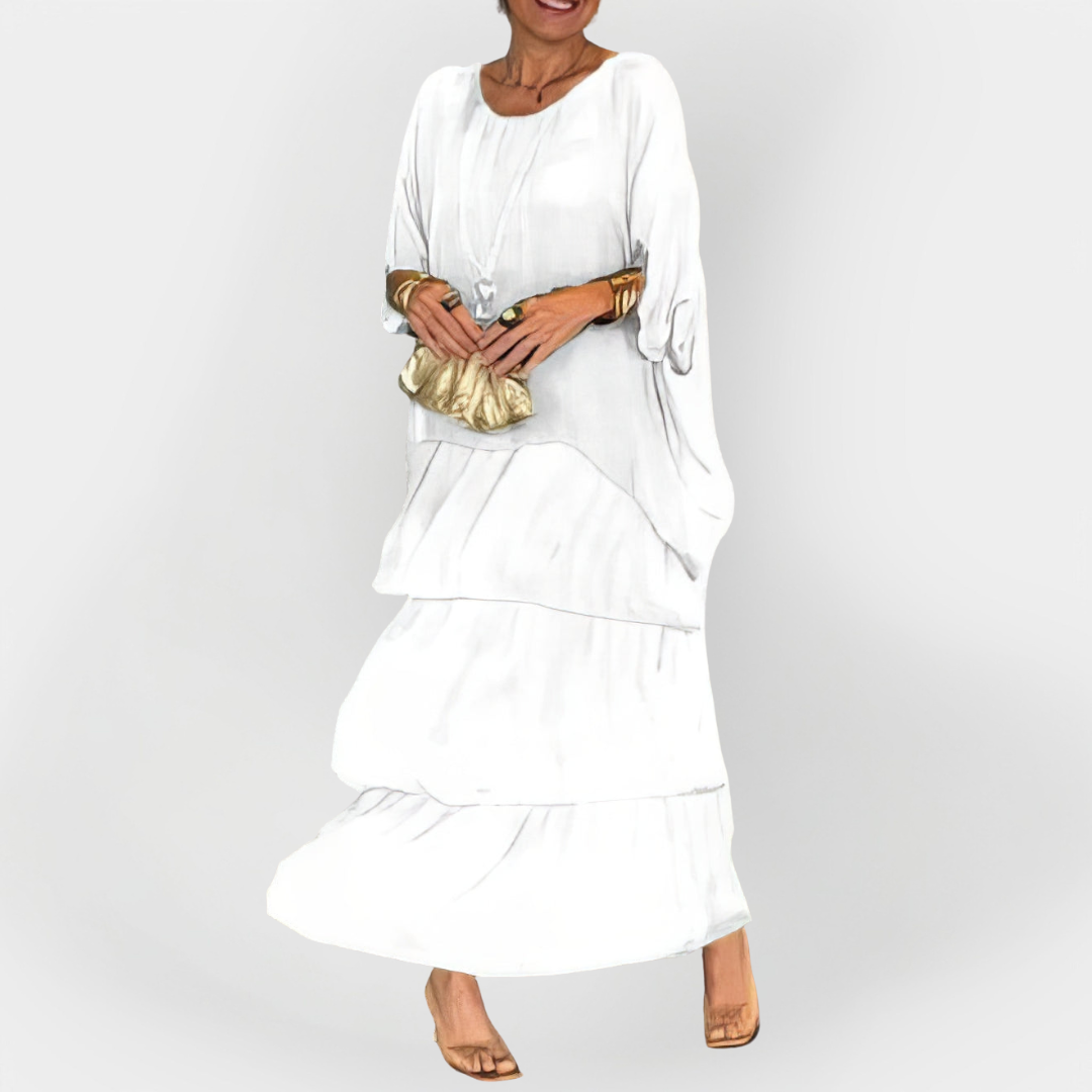 Robe Plissée à Double Effet Superposé