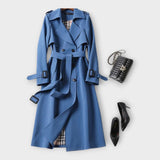 Classique Long Trench Coat avec Ceinture