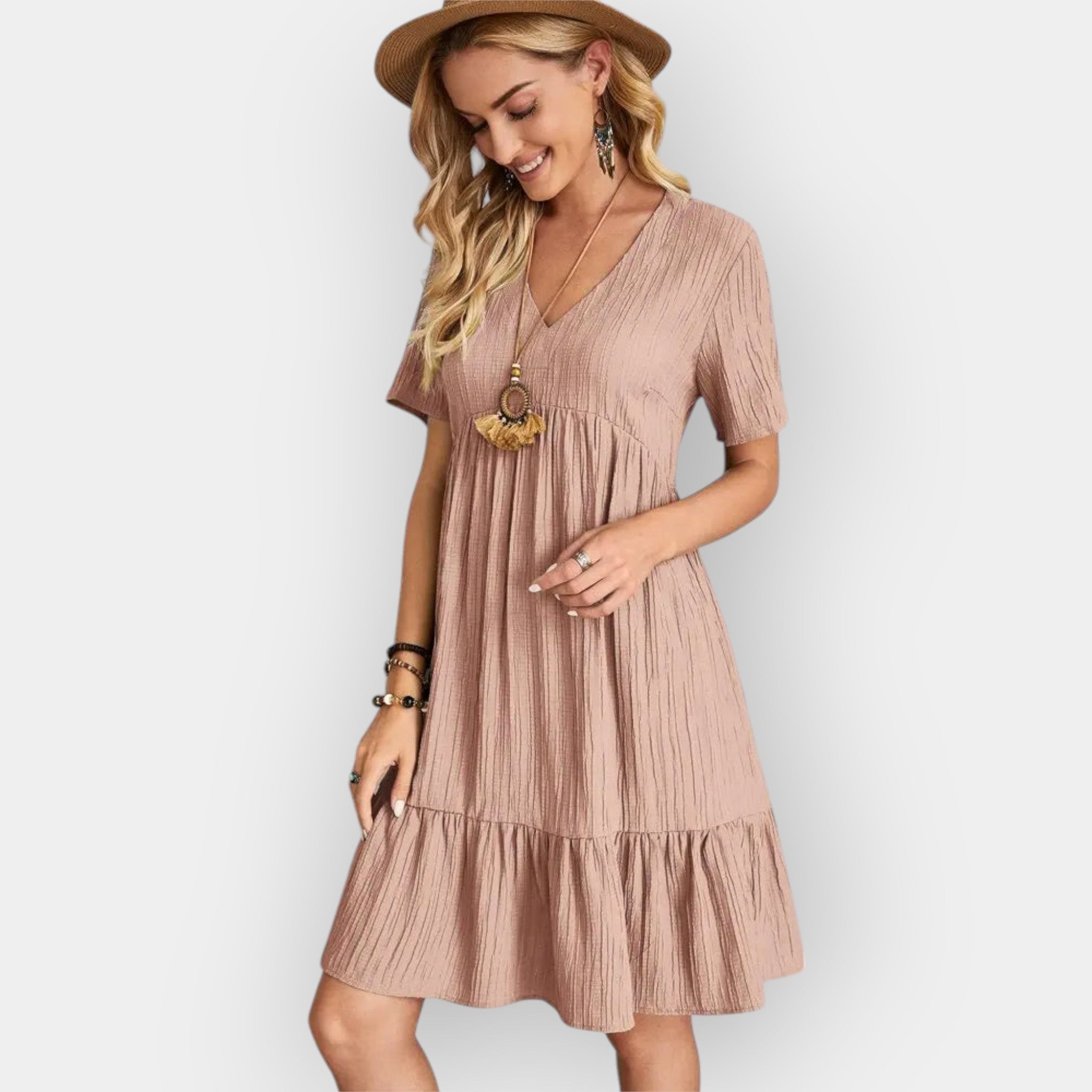 Robe Midi à Décolleté en V