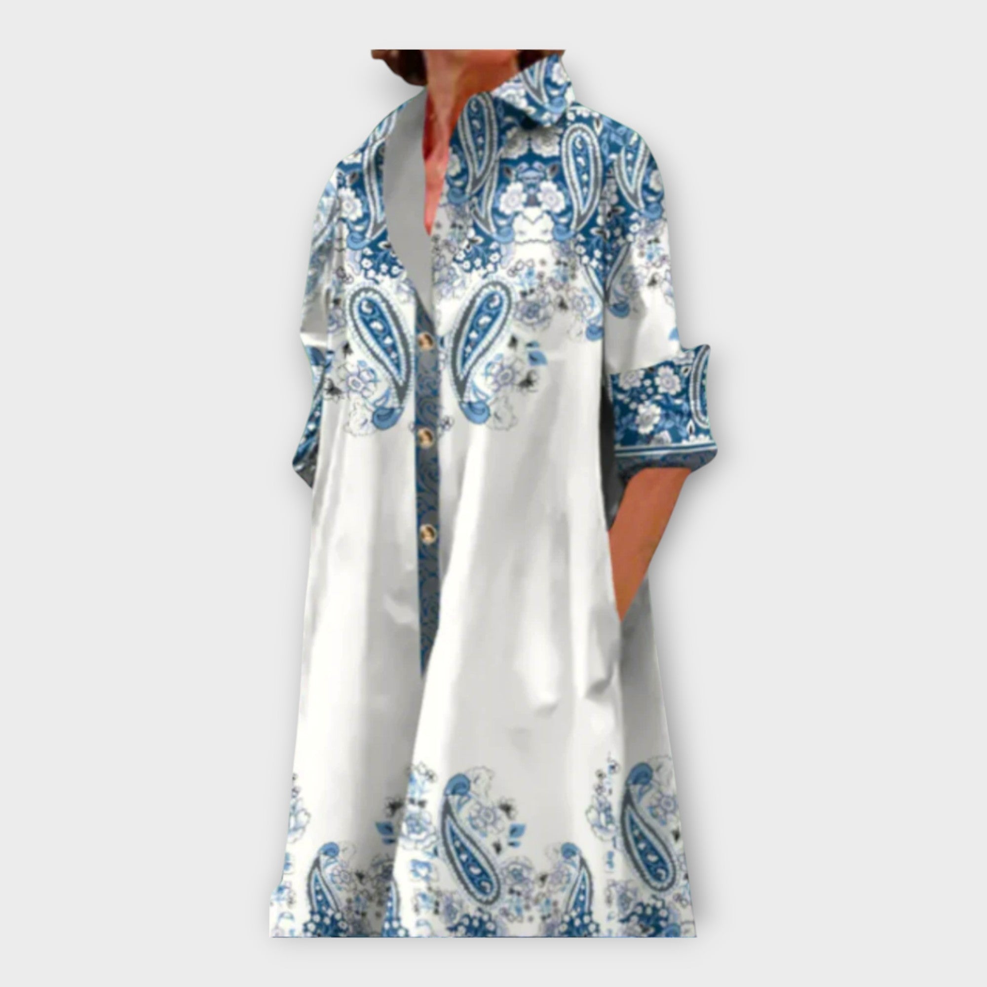 Robe Artisanale à Motif Géométrique