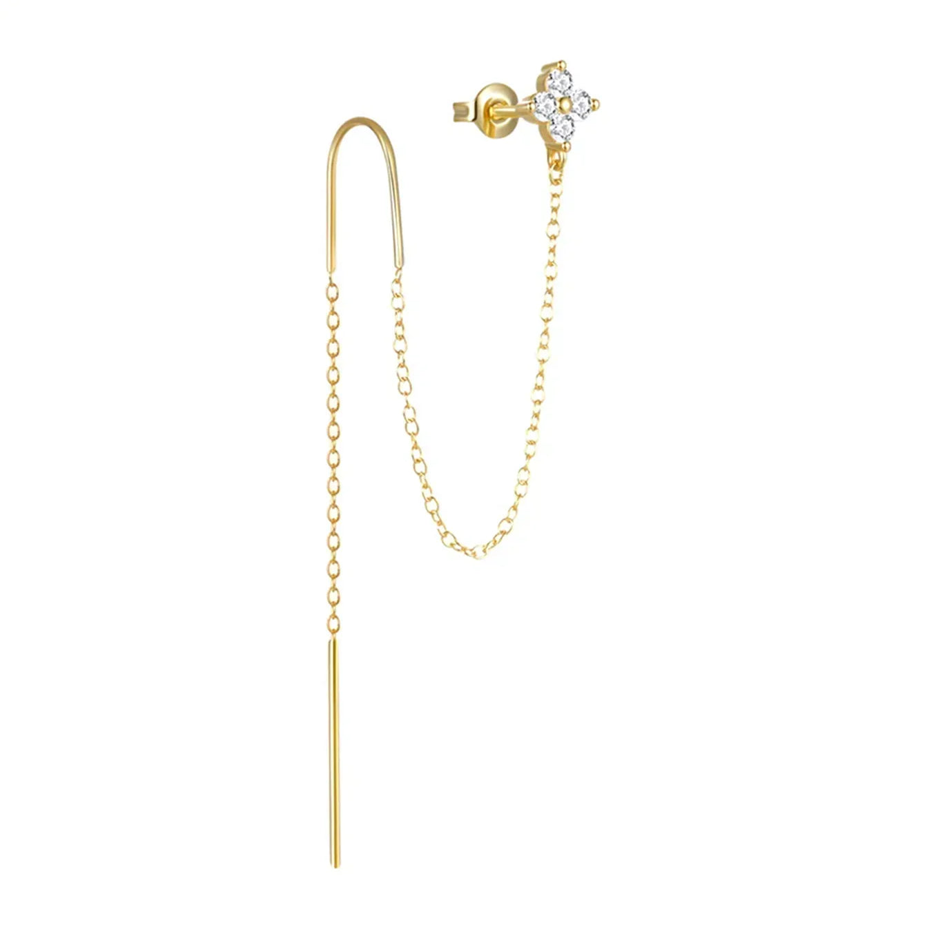 Clarissa – Boucles d'oreilles en or au design carré élégant.