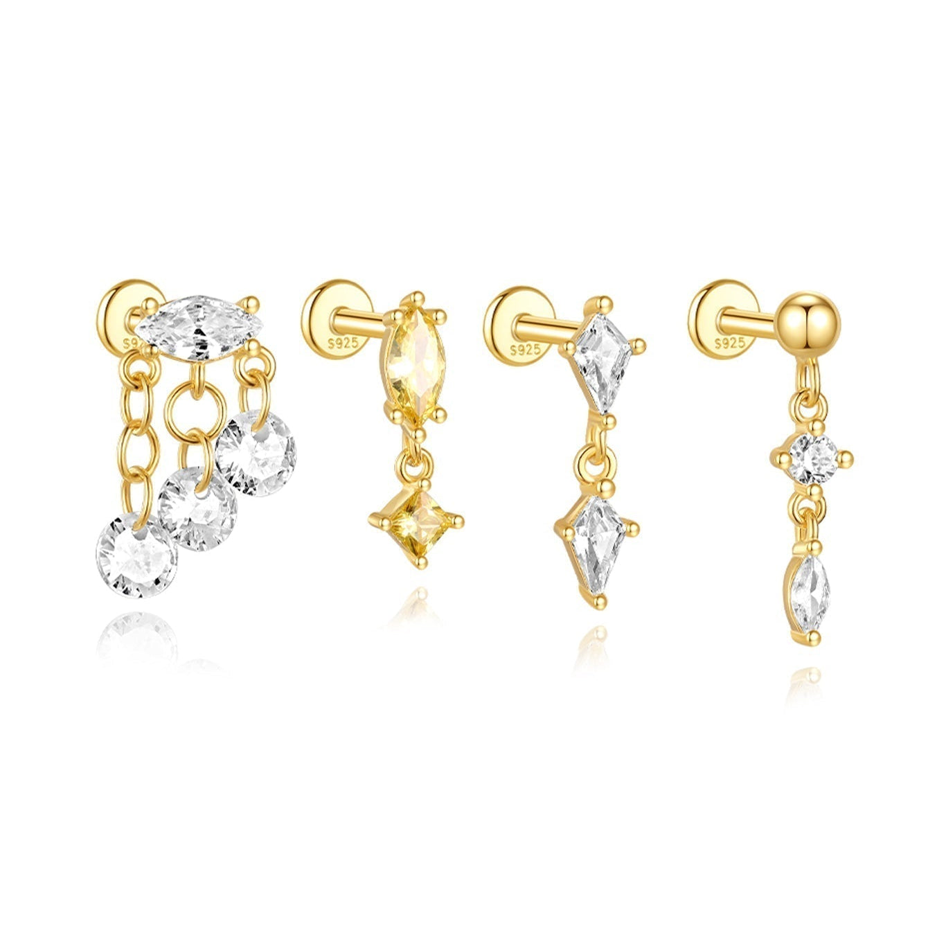 Elizabeth – Boucles d'oreilles en or au design classique.