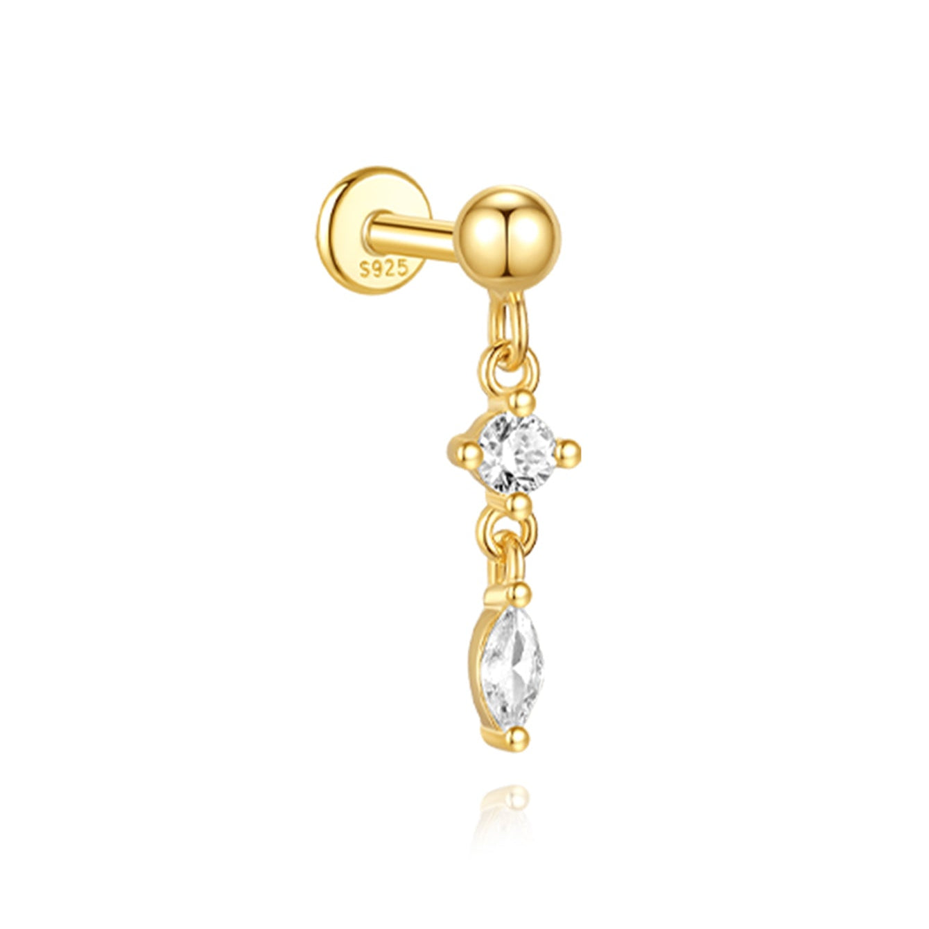 Elizabeth – Boucles d'oreilles en or au design classique.