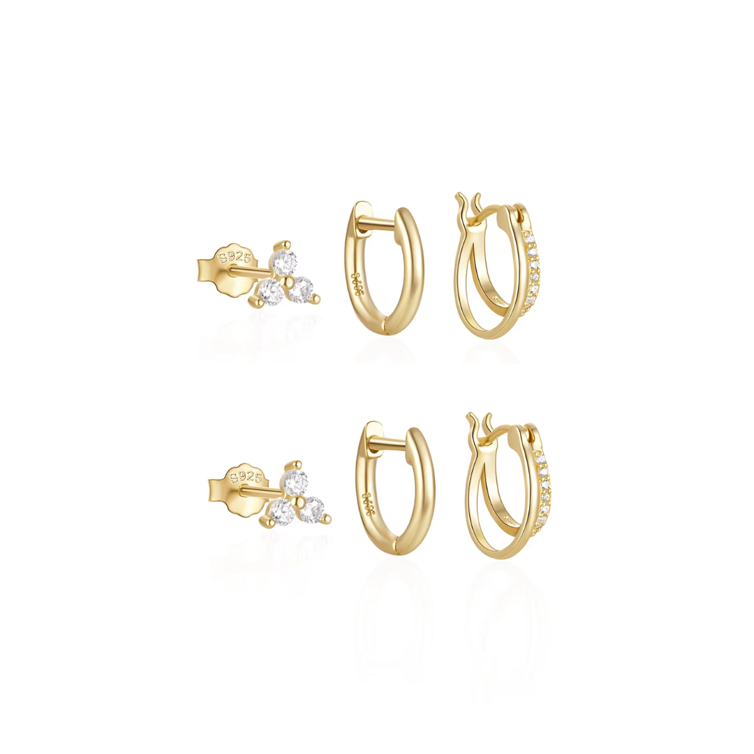 Amálie – Boucles d'oreilles en or au design délicat.