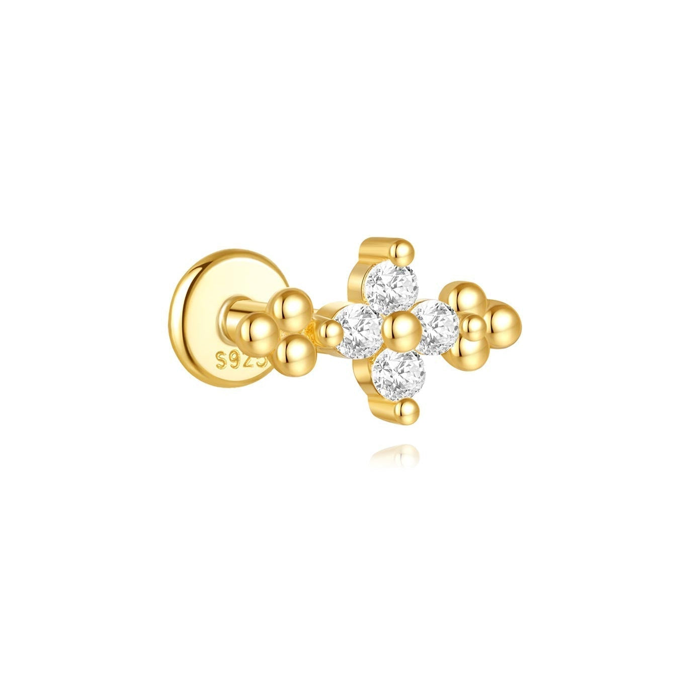 Selina – Boucles d'oreilles dorées délicates avec élément mobile.