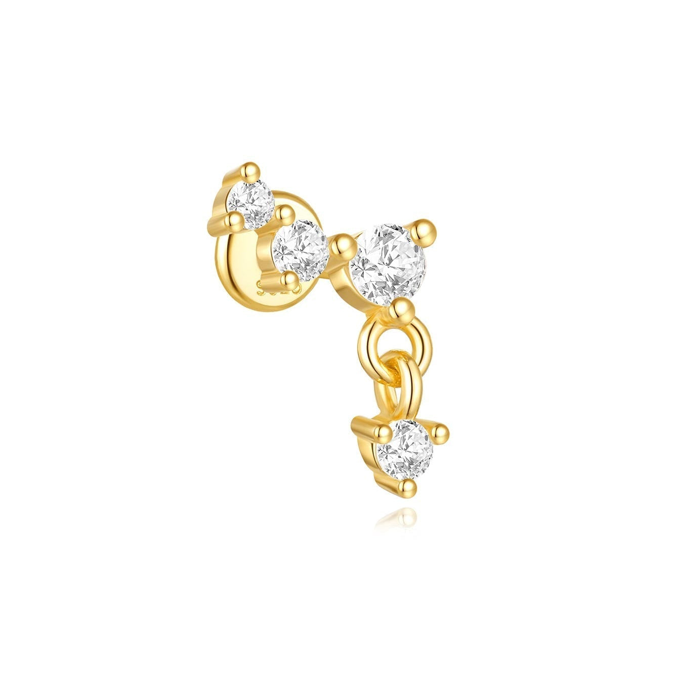 Selina – Boucles d'oreilles dorées délicates avec un charmant détail mobile.