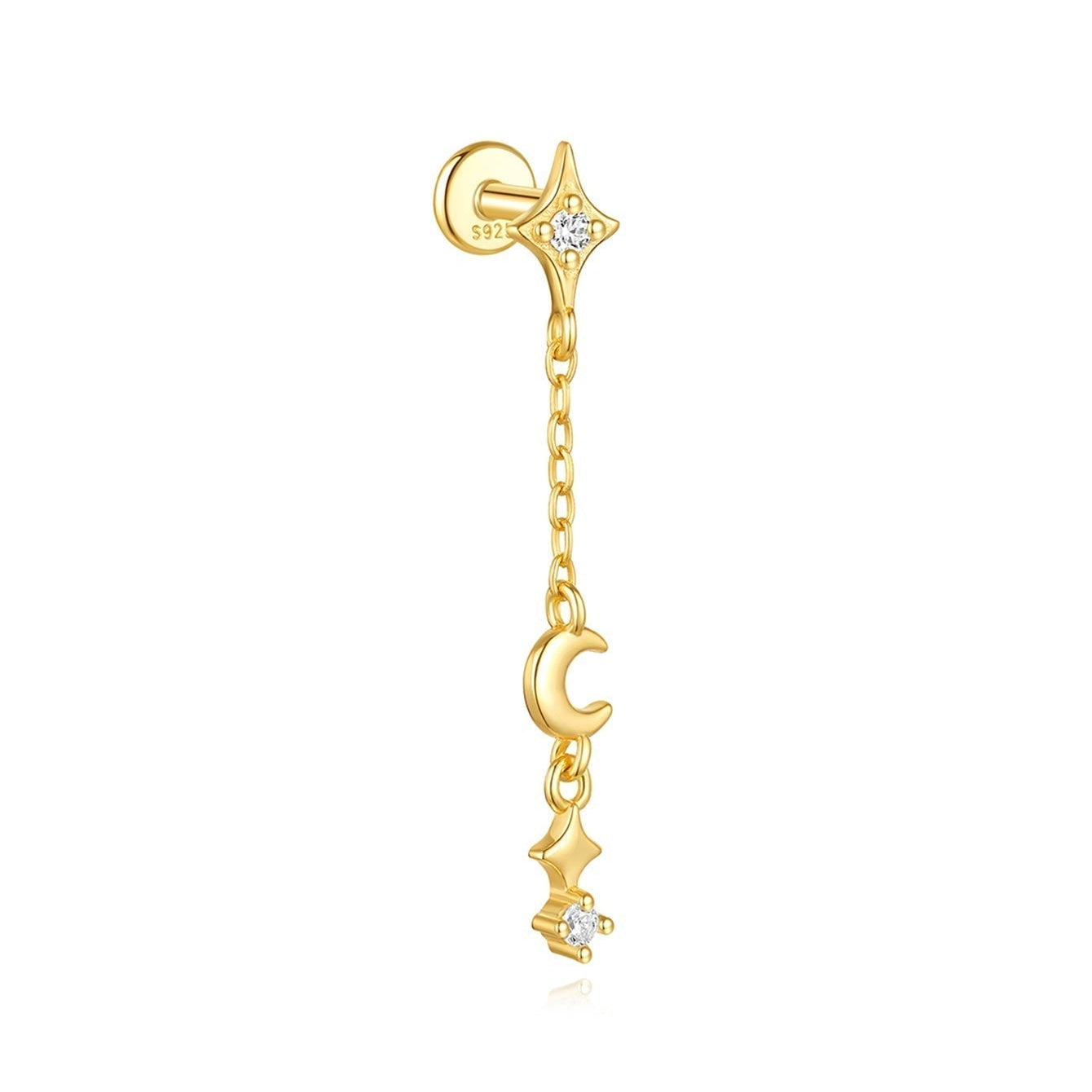 Lina – Boucles d'oreilles dorées au design filigrané courbé.